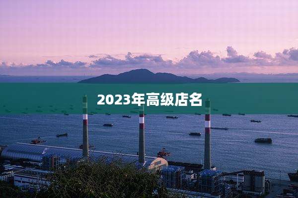 2023年高级店名
