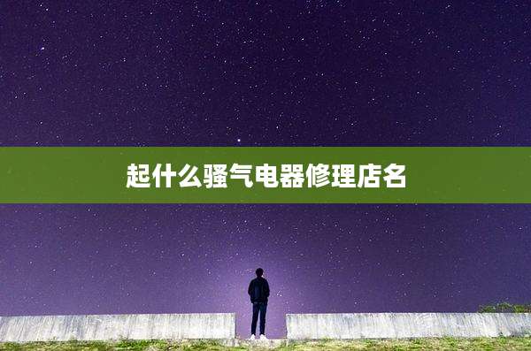 起什么骚气电器修理店名
