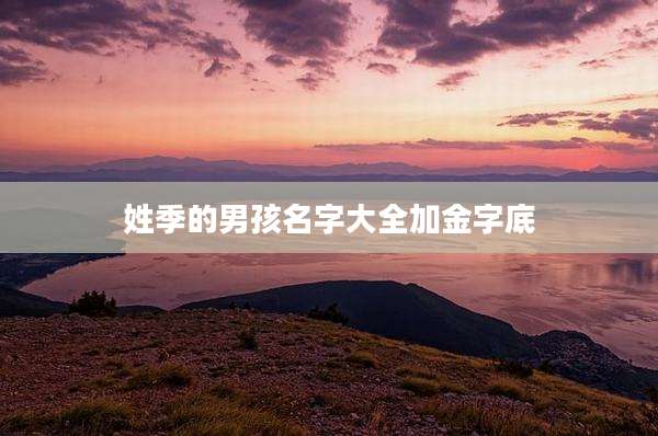 姓季的男孩名字大全加金字底