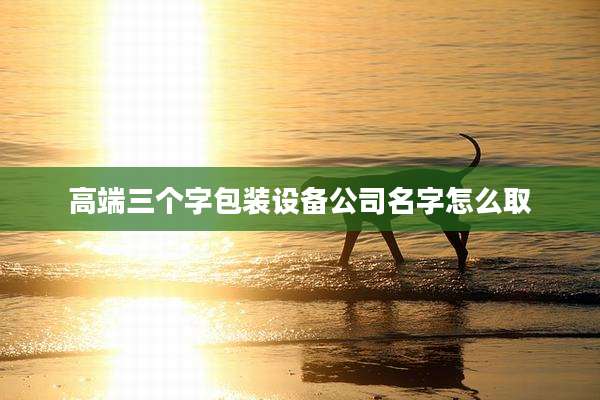 高端三个字包装设备公司名字怎么取