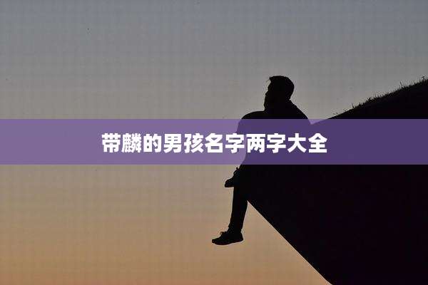带麟的男孩名字两字大全
