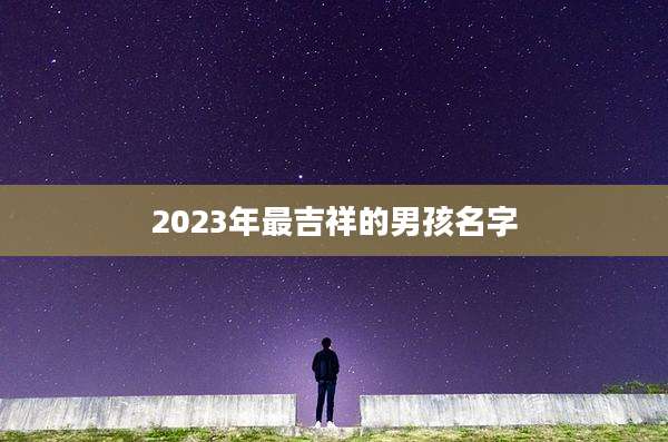 2023年最吉祥的男孩名字