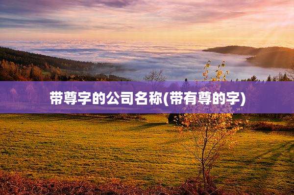 带尊字的公司名称(带有尊的字)