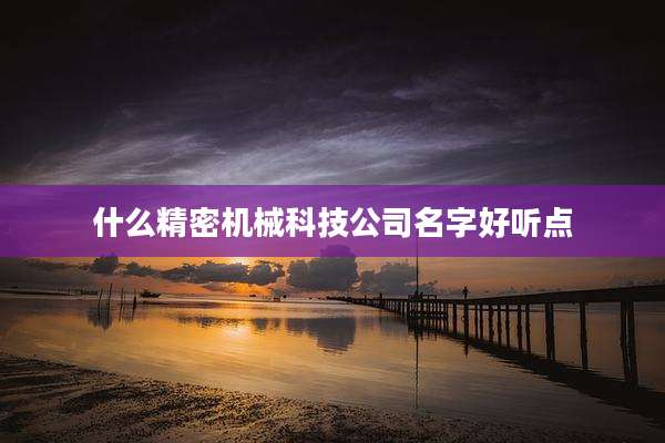 什么精密机械科技公司名字好听点