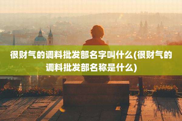 很财气的调料批发部名字叫什么(很财气的调料批发部名称是什么)