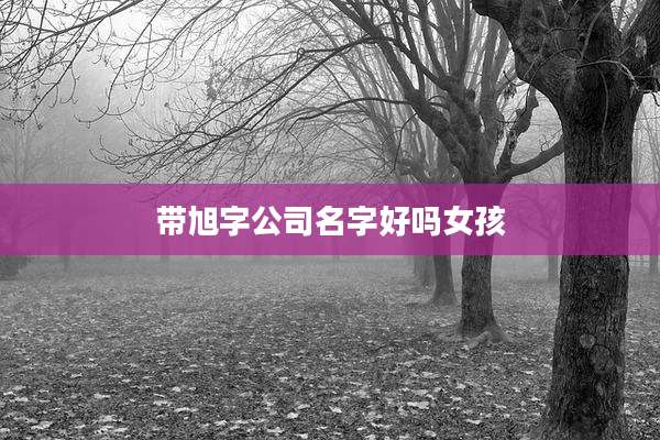 带旭字公司名字好吗女孩