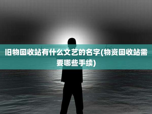 旧物回收站有什么文艺的名字(物资回收站需要哪些手续)