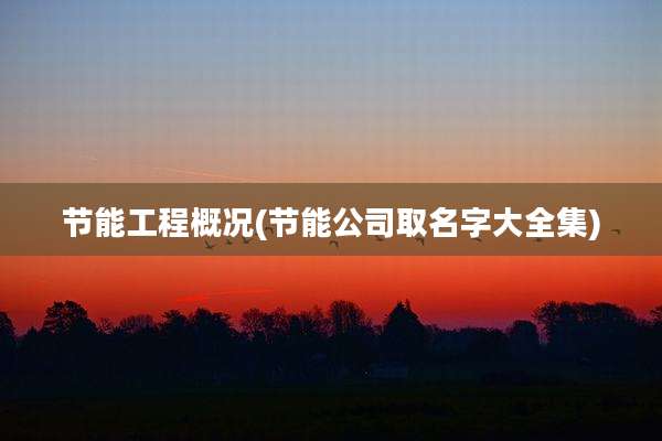节能工程概况(节能公司取名字大全集)