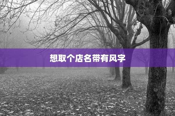 想取个店名带有风字