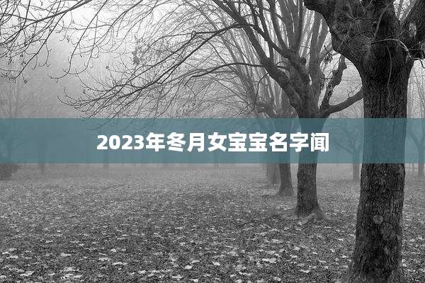 2023年冬月女宝宝名字闻