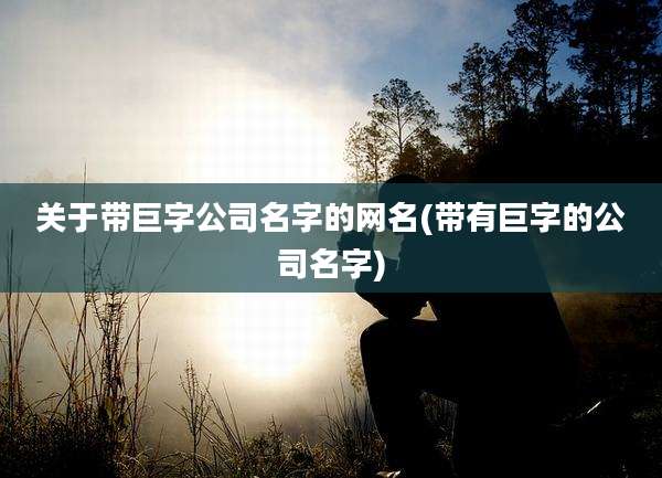 关于带巨字公司名字的网名(带有巨字的公司名字)
