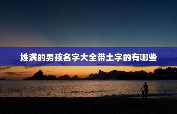 姓满的男孩名字大全带土字的有哪些