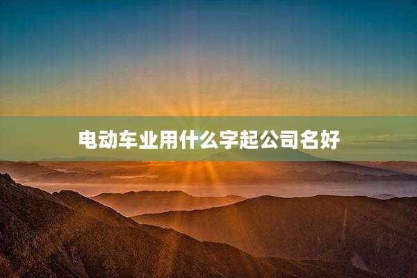 电动车业用什么字起公司名好