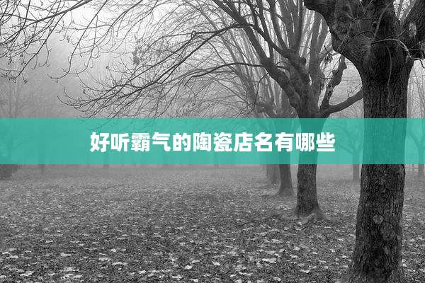 好听霸气的陶瓷店名有哪些