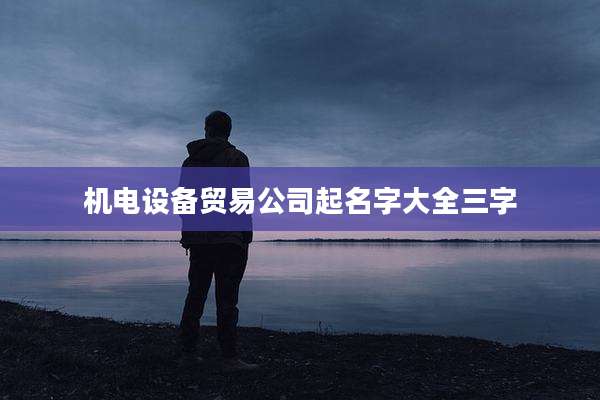 机电设备贸易公司起名字大全三字