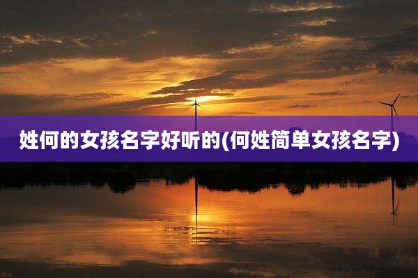 姓何的女孩名字好听的(何姓简单女孩名字)