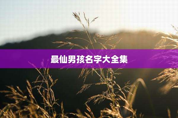 最仙男孩名字大全集