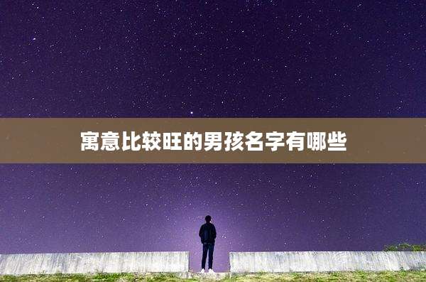 寓意比较旺的男孩名字有哪些
