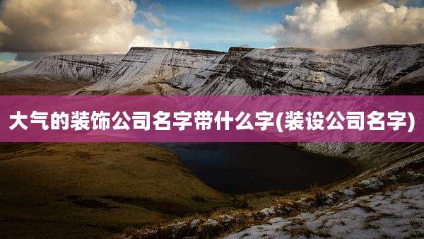 大气的装饰公司名字带什么字(装设公司名字)