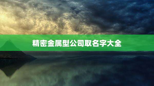 精密金属型公司取名字大全