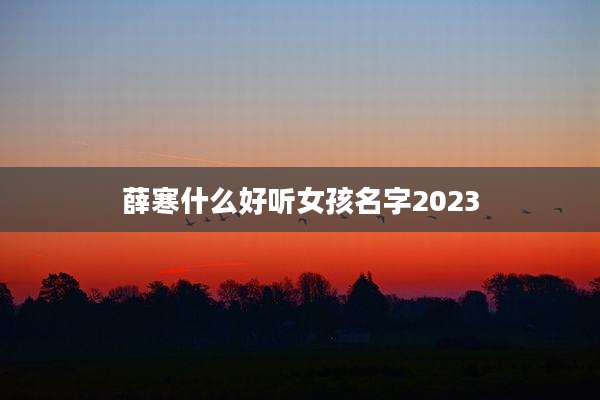薛寒什么好听女孩名字2023