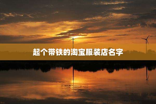 起个带铁的淘宝服装店名字