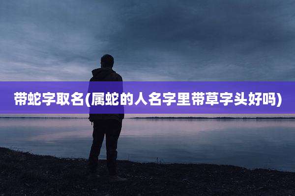 带蛇字取名(属蛇的人名字里带草字头好吗)