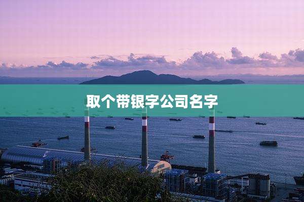 取个带银字公司名字