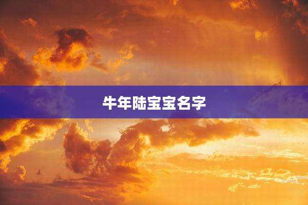 牛年陆宝宝名字
