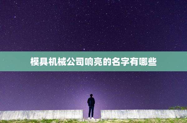 模具机械公司响亮的名字有哪些