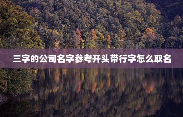 三字的公司名字参考开头带行字怎么取名