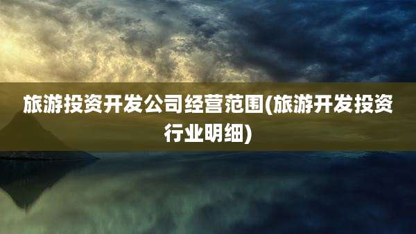 旅游投资开发公司经营范围(旅游开发投资行业明细)