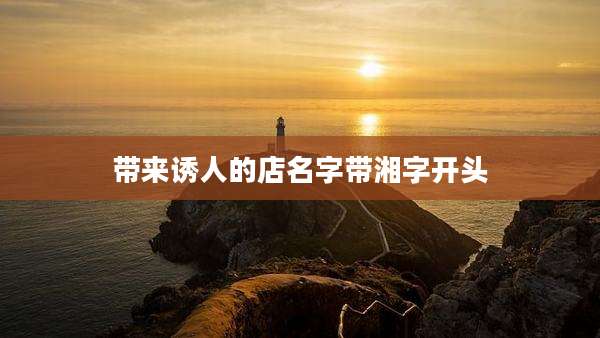 带来诱人的店名字带湘字开头