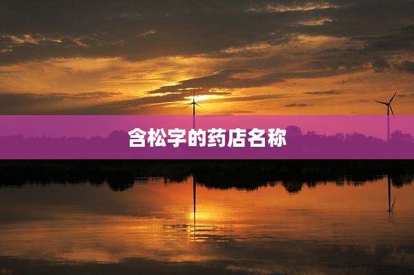含松字的药店名称