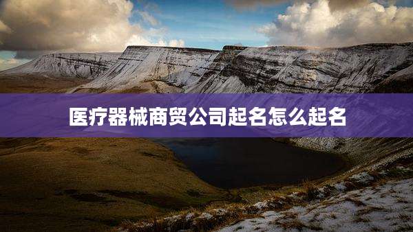 医疗器械商贸公司起名怎么起名