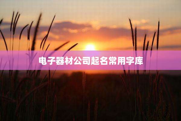 电子器材公司起名常用字库