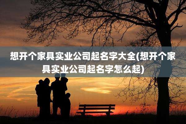 想开个家具实业公司起名字大全(想开个家具实业公司起名字怎么起)