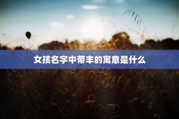 女孩名字中带丰的寓意是什么