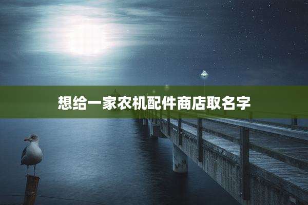 想给一家农机配件商店取名字
