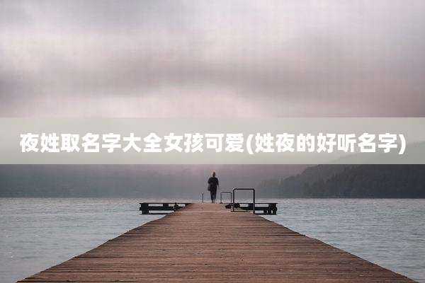 夜姓取名字大全女孩可爱(姓夜的好听名字)