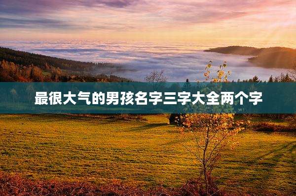 最很大气的男孩名字三字大全两个字