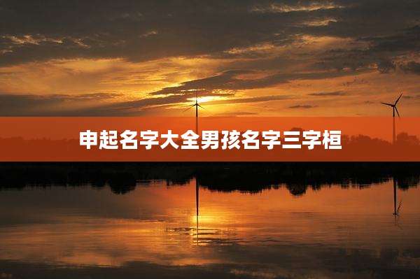 申起名字大全男孩名字三字桓