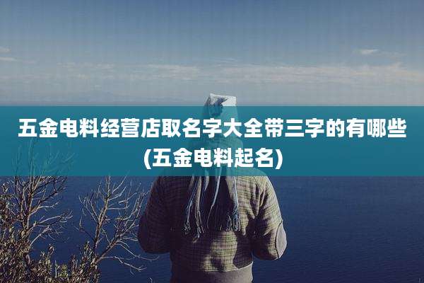 五金电料经营店取名字大全带三字的有哪些(五金电料起名)