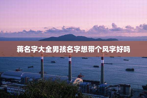 蒋名字大全男孩名字想带个风字好吗
