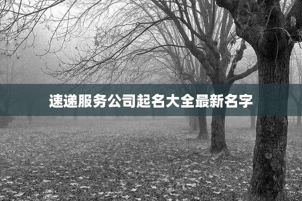 速递服务公司起名大全最新名字