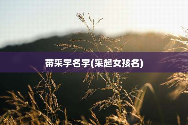 带采字名字(采起女孩名)