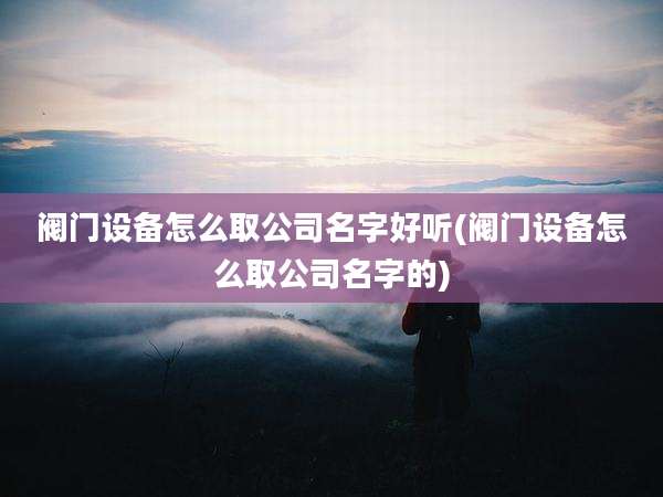 阀门设备怎么取公司名字好听(阀门设备怎么取公司名字的)