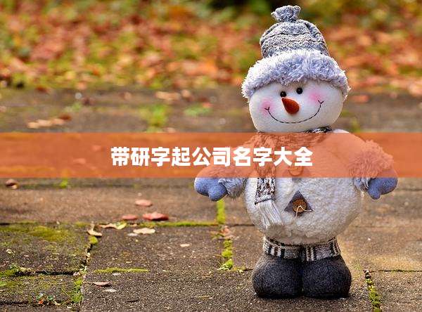 带研字起公司名字大全