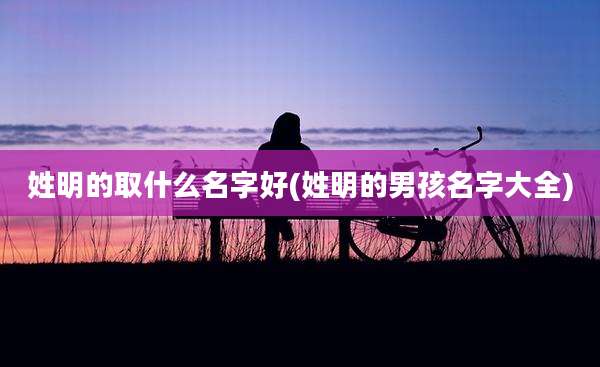 姓明的取什么名字好(姓明的男孩名字大全)