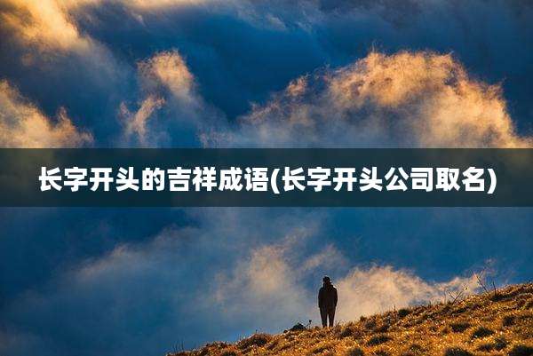 长字开头的吉祥成语(长字开头公司取名)
